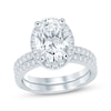 Thumbnail Image 1 of Adore Lab-Grown Diamonds Oval-Cut Halo Bridal Set 3-3/4 ct tw 14K White Gold