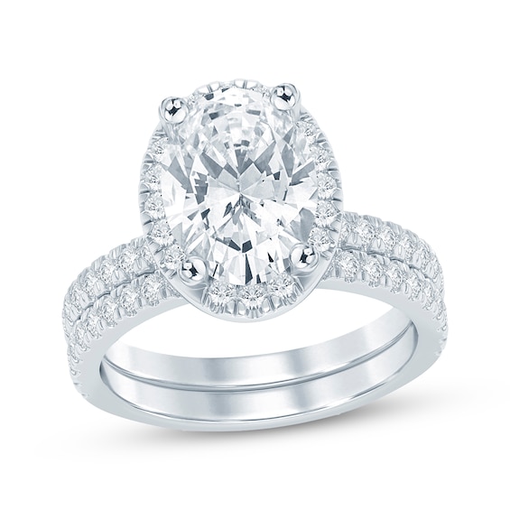 Adore Lab-Grown Diamonds Oval-Cut Halo Bridal Set 3-3/4 ct tw 14K White Gold