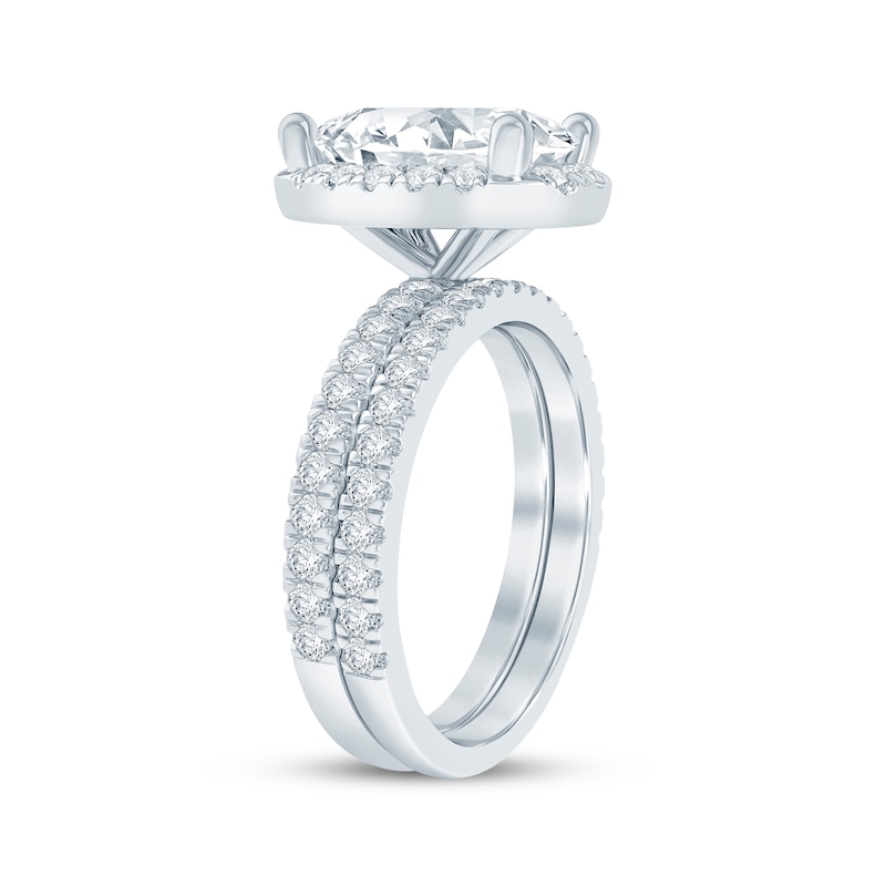 Main Image 2 of Adore Lab-Grown Diamonds Oval-Cut Halo Bridal Set 3-3/4 ct tw 14K White Gold