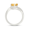 Thumbnail Image 3 of Pear-Shaped Citrine & White Lab-Created Sapphire Bypass Ring Sterling Silver