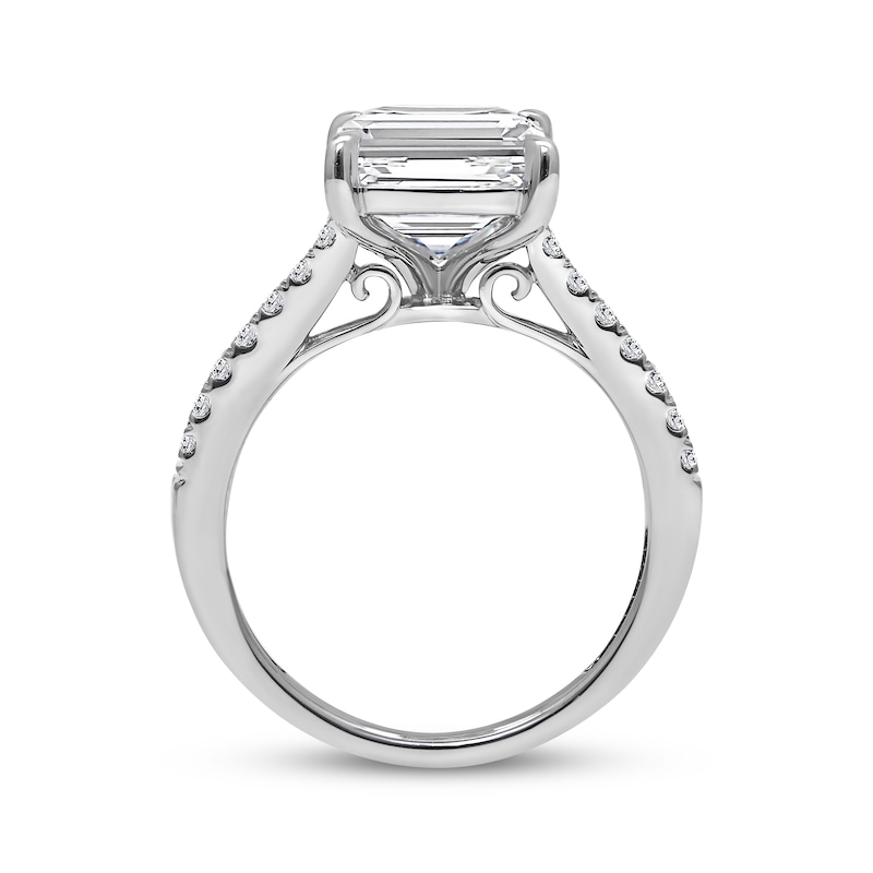 Main Image 2 of Lab-Grown Diamonds Emerald-Cut Engagement Ring 5-1/2 ct tw 14K White Gold