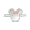 Thumbnail Image 3 of Disney Treasures Minnie Mouse Mother-of-Pearl & Diamond Ring 1/10 ct tw Sterling Silver & 10K Rose Gold