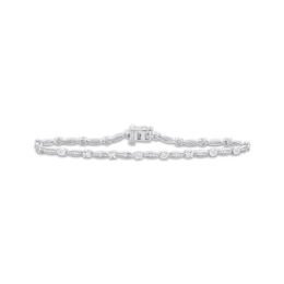Diamond Link Bracelet 1/5 ct tw Sterling Silver 7.25"