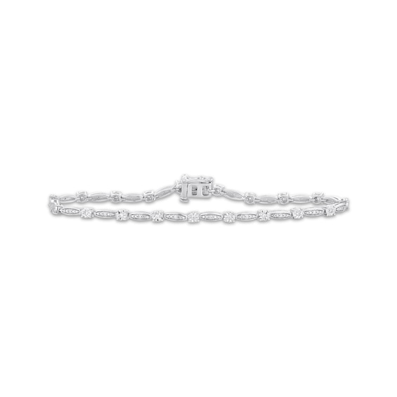 Diamond Link Bracelet 1/5 ct tw Sterling Silver 7.25"