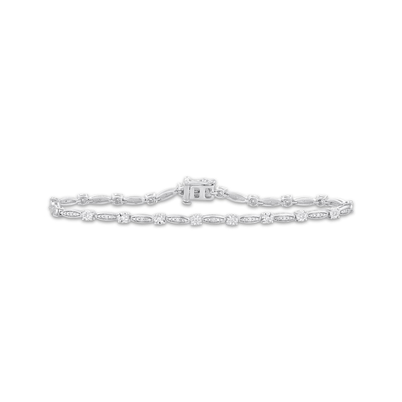 Main Image 1 of Diamond Link Bracelet 1/5 ct tw Sterling Silver 7.25"