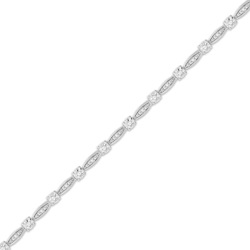 Main Image 2 of Diamond Link Bracelet 1/5 ct tw Sterling Silver 7.25"