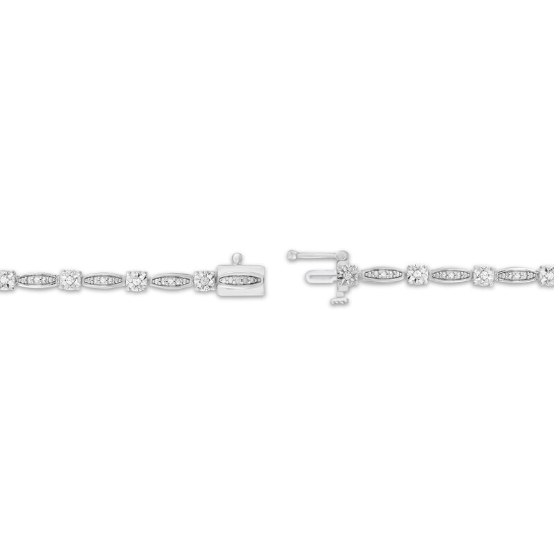 Main Image 3 of Diamond Link Bracelet 1/5 ct tw Sterling Silver 7.25"