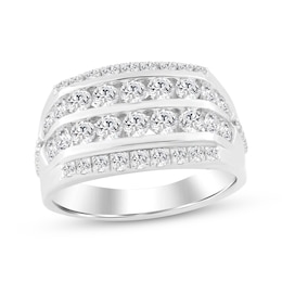 KAY Lab-Grown Diamonds Men's Multi-Row Ring 2 ct tw Sterling Silver