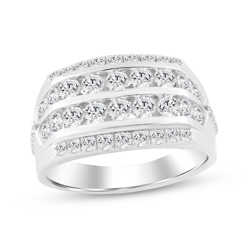 Main Image 1 of KAY Lab-Grown Diamonds Men's Multi-Row Ring 2 ct tw Sterling Silver
