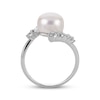 Thumbnail Image 3 of Button Cultured Pearl & White Topaz Bypass Ring Sterling Silver