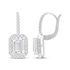 Thumbnail Image 1 of KAY Lab-Grown Diamonds Emerald-Cut Halo Drop Earrings 3 ct tw 14K White Gold