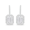 Thumbnail Image 2 of KAY Lab-Grown Diamonds Emerald-Cut Halo Drop Earrings 3 ct tw 14K White Gold