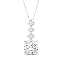 KAY Lab-Grown Diamonds Drop Necklace 3 ct tw 14K White Gold 18"