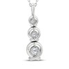 Thumbnail Image 1 of Memories Moments Magic Lab-Grown Diamond Three-Stone Vertical Necklace 1/5 ct tw Sterling Silver 18"