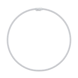Self-Correcting Lab-Grown Diamond Tennis Necklace 7 ct tw 10K White Gold 17"