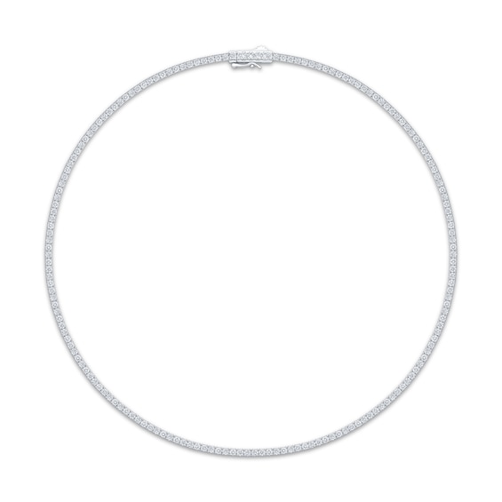 Self-Correcting Lab-Grown Diamond Tennis Necklace 7 ct tw 10K White Gold 17"