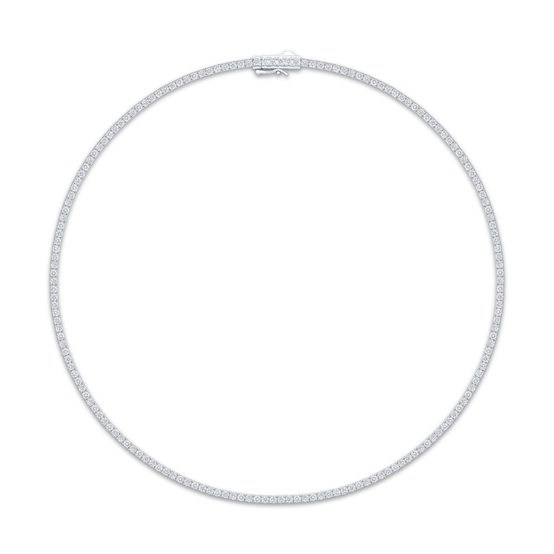 Main Image 1 of Self-Correcting Lab-Grown Diamond Tennis Necklace 7 ct tw 10K White Gold 17"