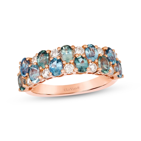 Le Vian Montana Sapphire Ombré Ring 1/3 ct tw Diamonds 14K Strawberry Gold