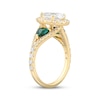 Thumbnail Image 2 of Adore Lab-Grown Diamonds Pear-Shaped Halo Engagement Ring with Lab-Created Emeralds 2-1/3 ct tw 14K Yellow Gold
