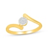 Thumbnail Image 1 of Multi-Diamond Bypass Promise Ring 1/15 ct tw 24K Yellow Gold Vermeil Sterling Silver