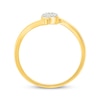 Thumbnail Image 3 of Multi-Diamond Bypass Promise Ring 1/15 ct tw 24K Yellow Gold Vermeil Sterling Silver