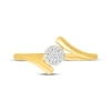 Thumbnail Image 4 of Multi-Diamond Bypass Promise Ring 1/15 ct tw 24K Yellow Gold Vermeil Sterling Silver