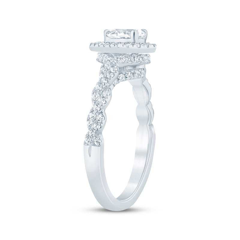 Main Image 2 of Adore Heirloom Pear-Shaped Diamond Halo Engagement Ring 1 ct tw Platinum