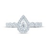 Thumbnail Image 3 of Adore Heirloom Pear-Shaped Diamond Halo Engagement Ring 1 ct tw Platinum