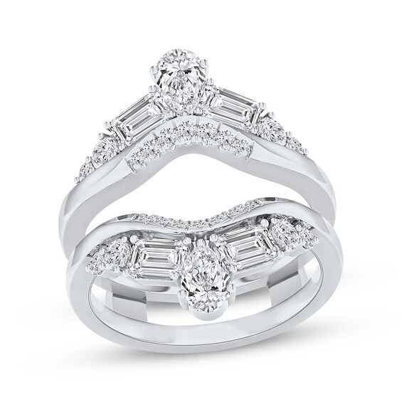 Adore Lab-Grown Diamonds Pear, Round & Emerald-Cut Contour Enhancer Ring 2-1/4 ct tw 14K White Gold