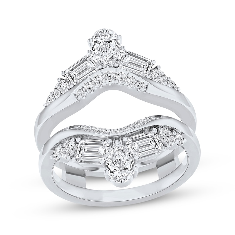 Main Image 1 of Adore Lab-Grown Diamonds Pear, Round & Emerald-Cut Contour Enhancer Ring 2-1/4 ct tw 14K White Gold
