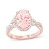 Thumbnail Image 1 of Monique Lhuillier Bliss Oval-Cut Pink Lab-Grown Diamond & White Lab-Grown Diamond Engagement Ring 2-1/2 ct tw 18K Rose Gold