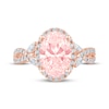 Thumbnail Image 4 of Monique Lhuillier Bliss Oval-Cut Pink Lab-Grown Diamond & White Lab-Grown Diamond Engagement Ring 2-1/2 ct tw 18K Rose Gold