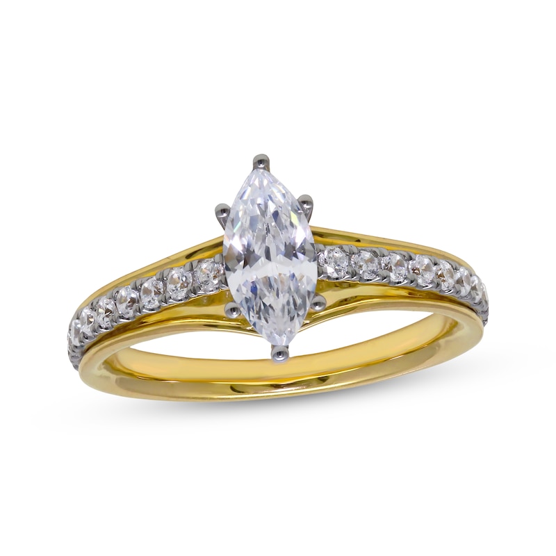 Main Image 1 of KAY Signature Collection Marquise-Cut Lab-Grown Diamond Engagement Ring 1-1/4 ct tw 14K Yellow Gold
