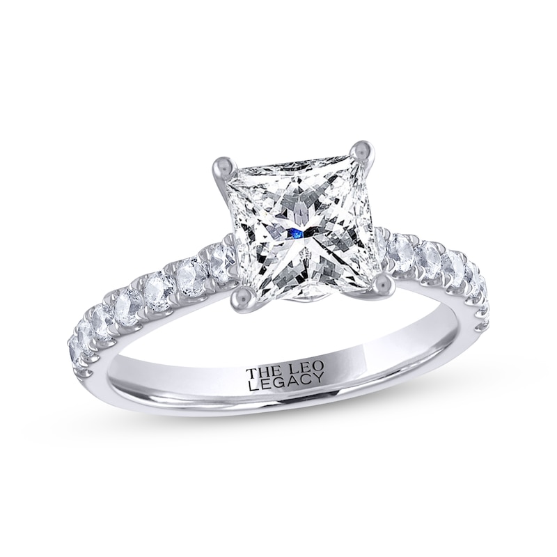 Main Image 1 of THE LEO Legacy Lab-Grown Diamond Princess-Cut Engagement Ring 2-3/8 ct tw 14K White Gold