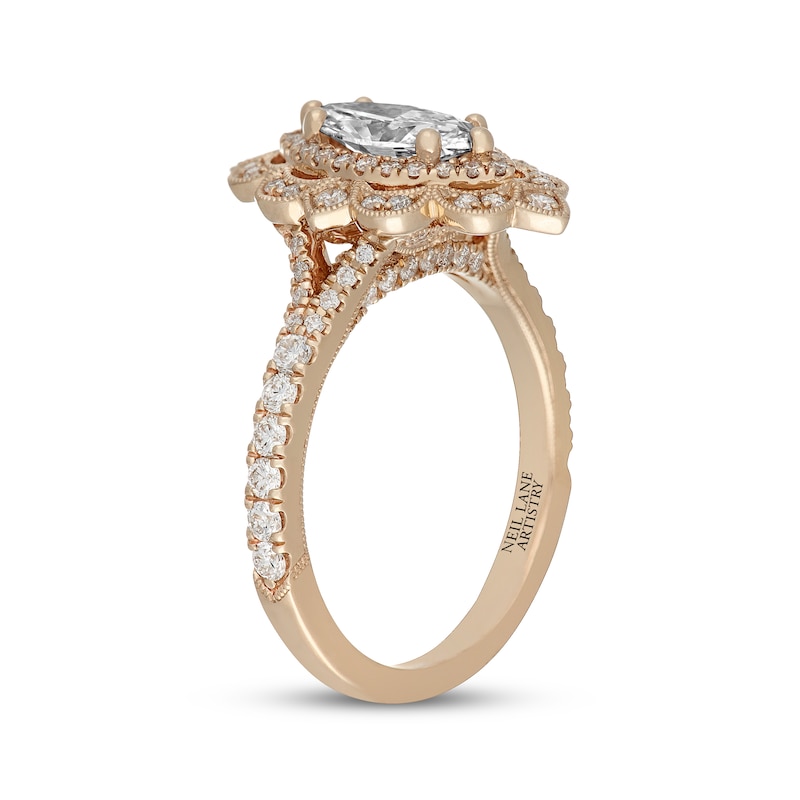 Main Image 2 of Neil Lane Artistry Heritage Marquise-Cut Lab-Grown Diamond Engagement Ring 1-1/2 ct tw 14K Yellow Gold