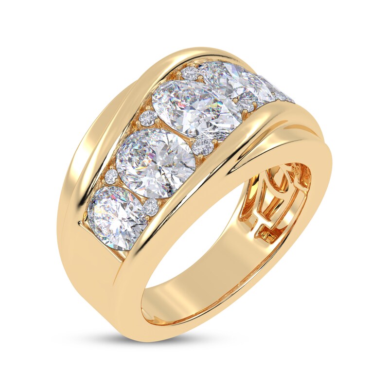 Main Image 2 of Adore Men's Lab-Grown Diamonds Oval- & Round-Cut Wedding Band 5 ct tw 14K Yellow Gold