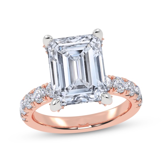 Adore Lab-Grown Diamonds Certified Emerald-Cut Engagement Ring 6 ct tw 14K Rose Gold
