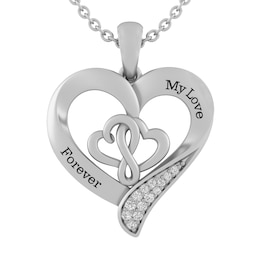 1/20 Ct. tw Diamond Joining Hearts Collection&#174; Couple's Pendant