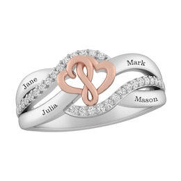 Joining Hearts Collection&#174; Sterling Silver/10K Gold Family & Mother's Ring
