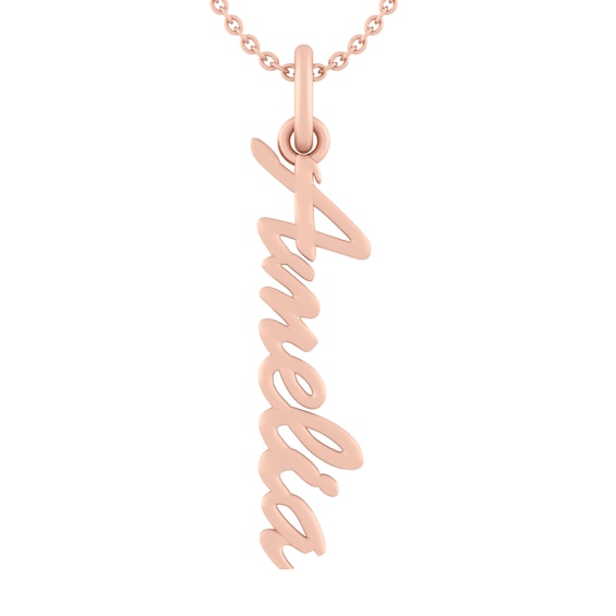 Vertical Script Nameplate Necklace (1 Name)