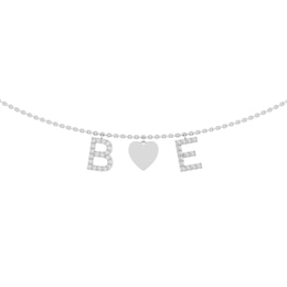 1/6 Ct tw Diamond Couple's Initials Heart Necklace