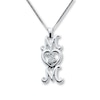 Thumbnail Image 1 of Open Heart "Mom" Necklace Diamond Accents Sterling Silver 18"