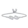 Thumbnail Image 1 of Heart Bolo Bracelet Diamond Accents Sterling Silver 9.5"