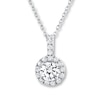 Thumbnail Image 1 of THE LEO Diamond Necklace 5/8 ct tw Round-cut 14K White Gold 19" (I/I1)