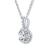 Thumbnail Image 3 of THE LEO Diamond Necklace 5/8 ct tw Round-cut 14K White Gold 19" (I/I1)