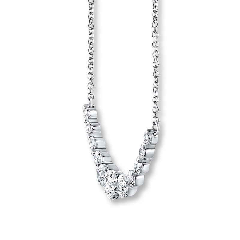 Main Image 2 of THE LEO Diamond Necklace 1 ct tw Round-cut 14K White Gold 19"