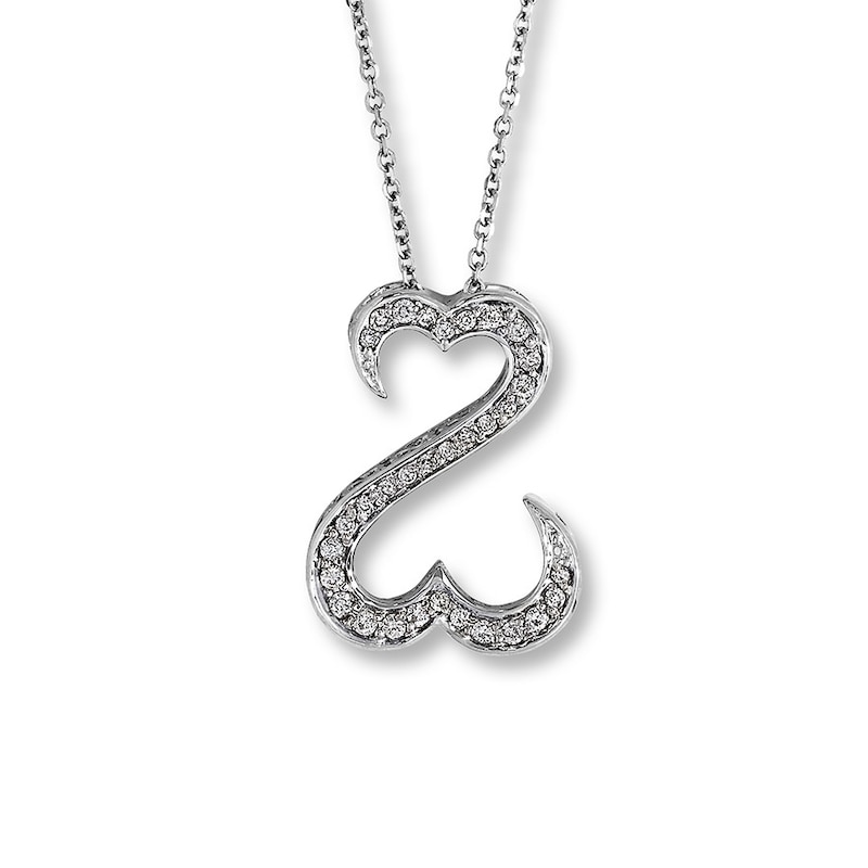 Main Image 2 of Diamond Necklace 1/4 ct tw 10K White Gold 18"