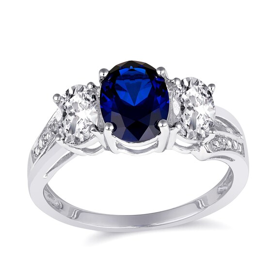 3-Stone Oval Birthstone Ring (3 Stones)