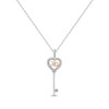 Thumbnail Image 0 of Diamond "XO" Heart Key 1/8 ct tw Sterling Silver & 10K Rose Gold 18"