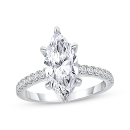 Lab-Grown Diamonds Marquise-Cut Engagement Ring 3-1/2 ct tw 14K White Gold